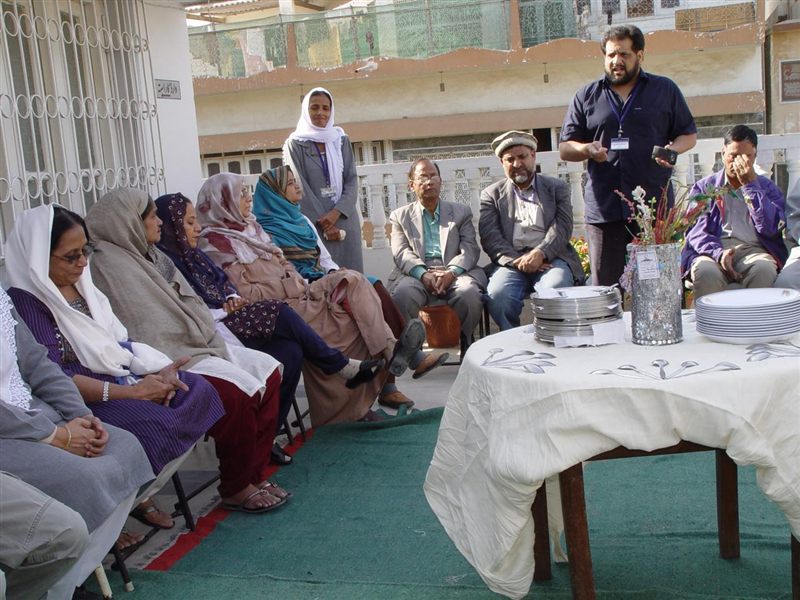 Patient and family support gathering at Karachi Manshiyat Hospital
